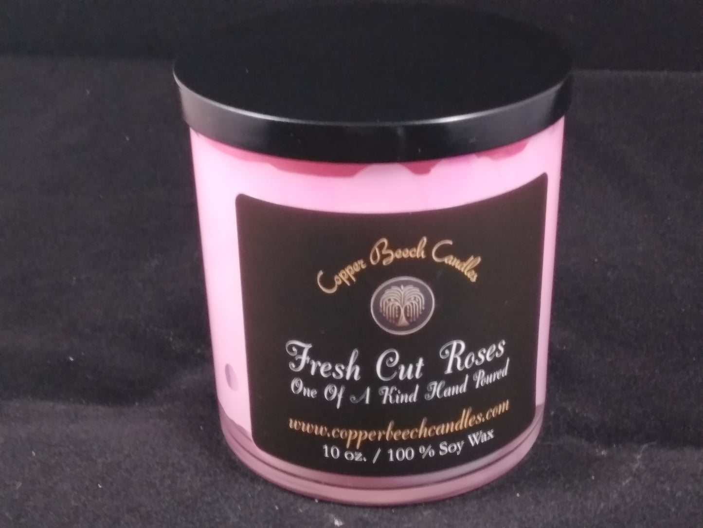 Swirled Fresh Cut Roses Candle