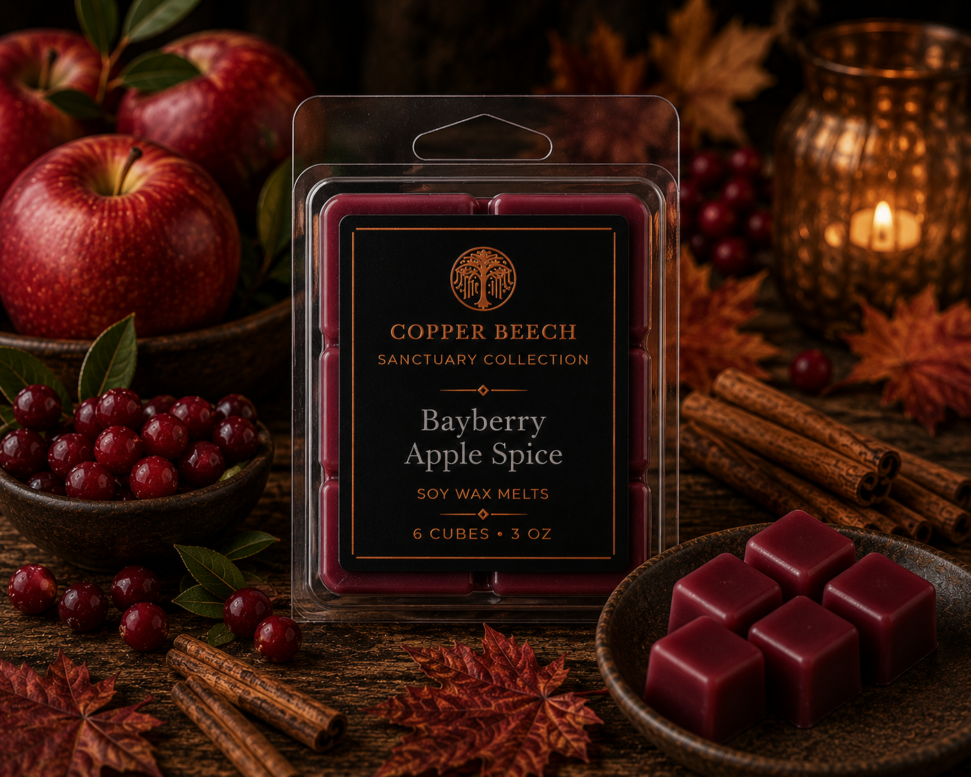 Bayberry Apple Spice Wax Melts | 6 Cubes