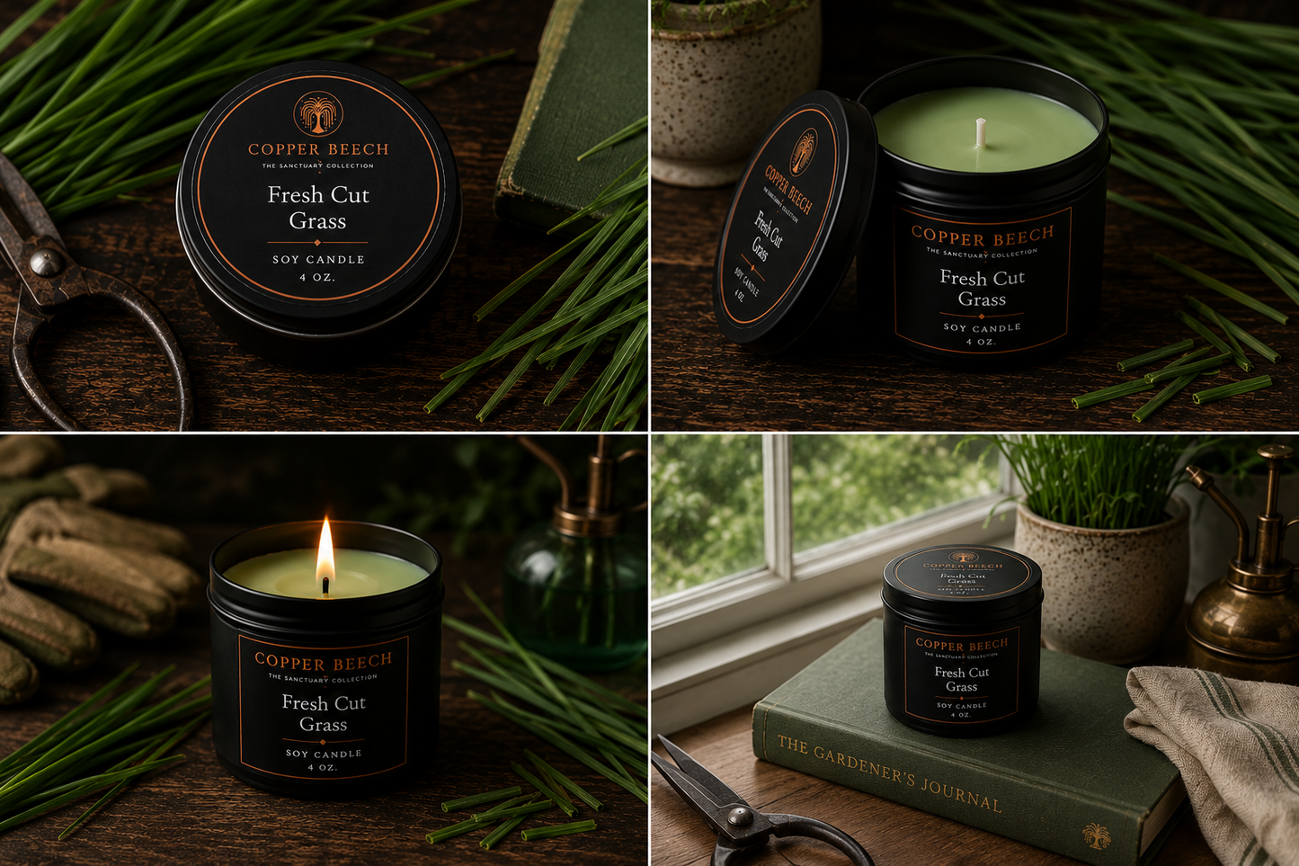 Fresh Cut Grass Soy Candle 4 oz.