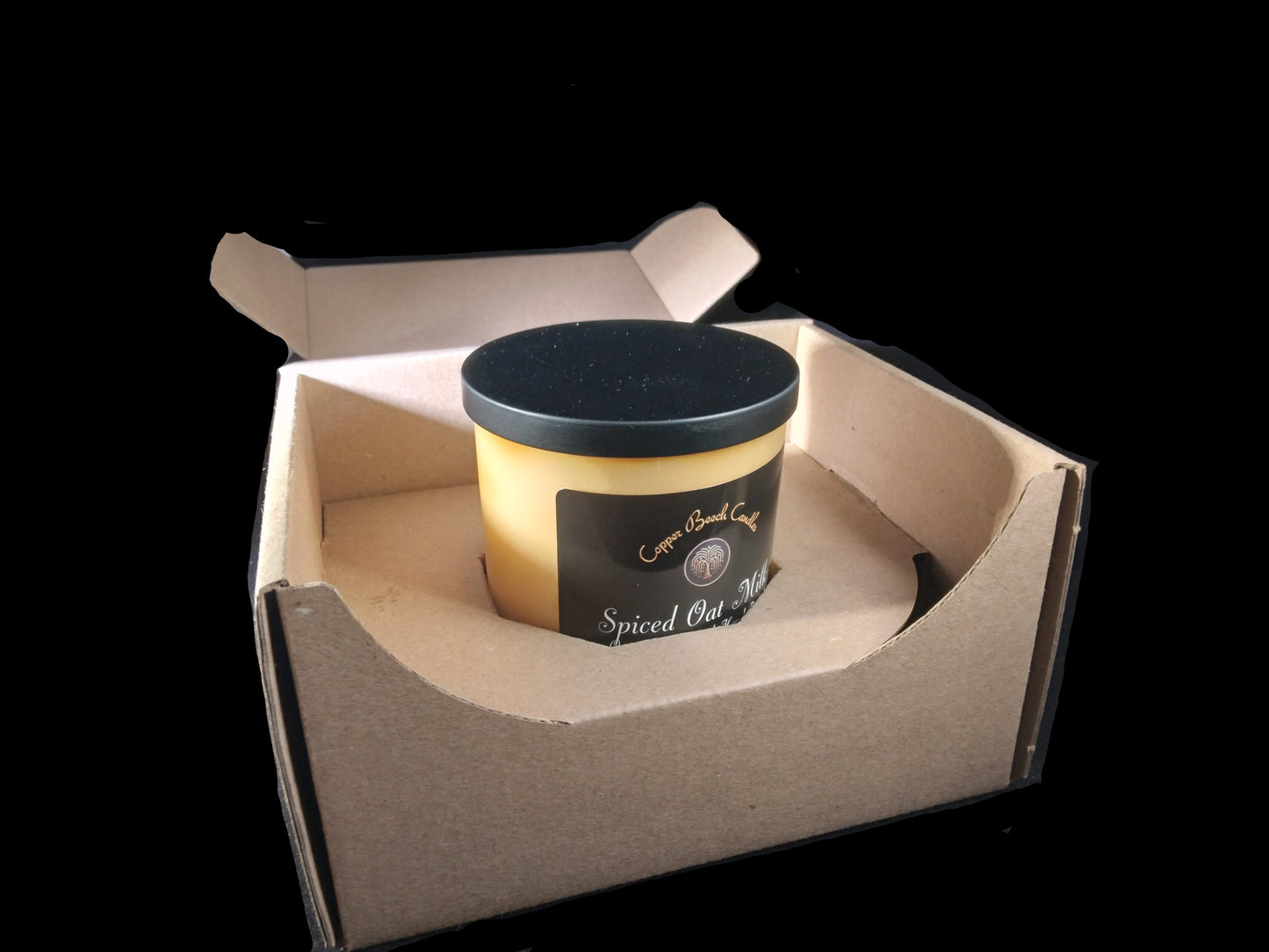 Swirled Spiced Oat Milk Candle in Shipping Box