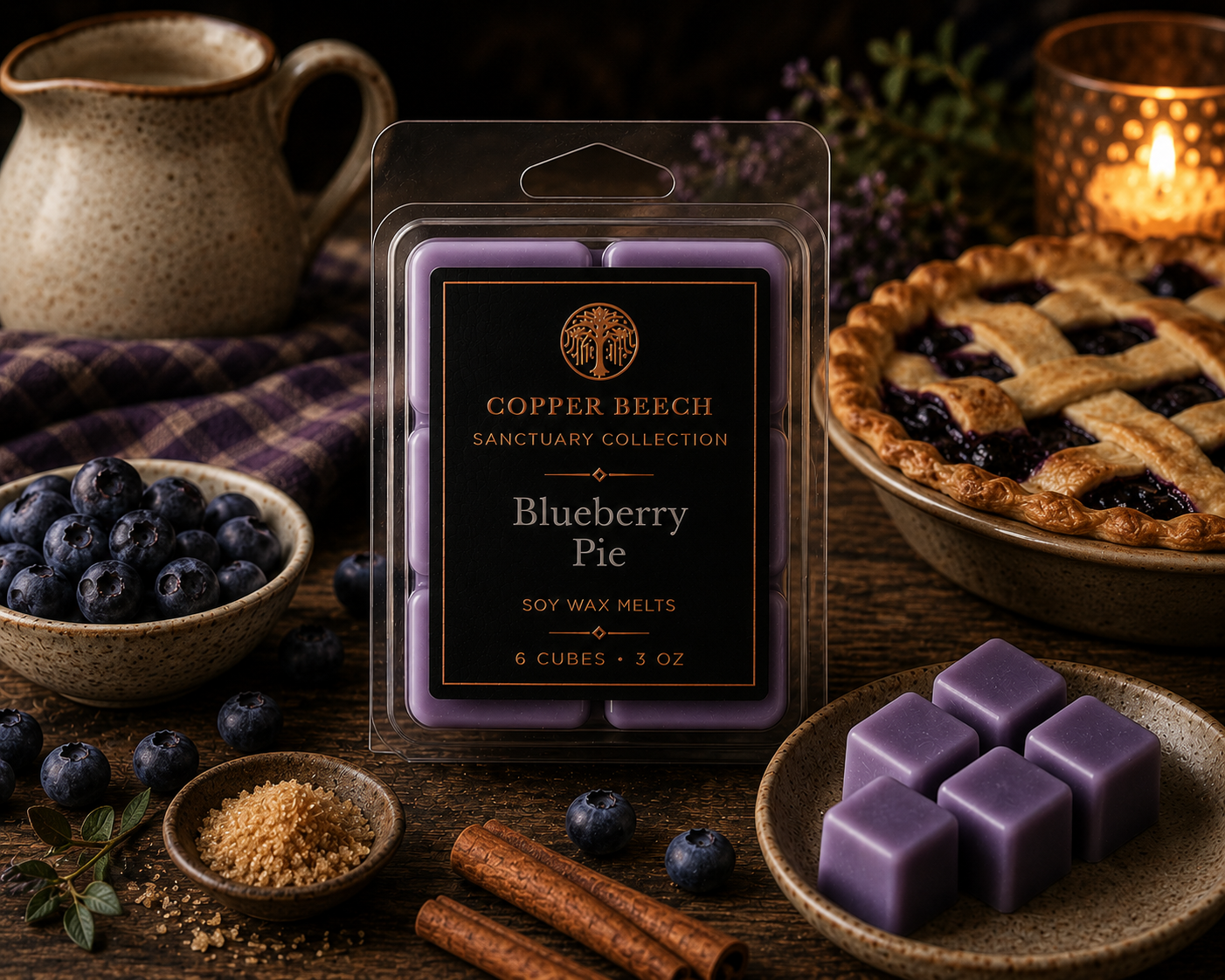 Blueberry Pie Wax Melts | 6 Cube
