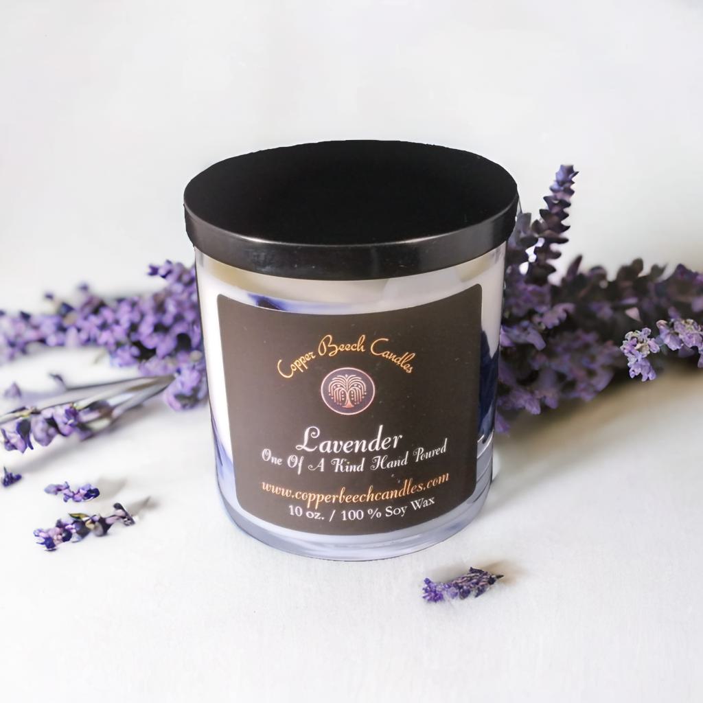 Swirled Lavender Candle