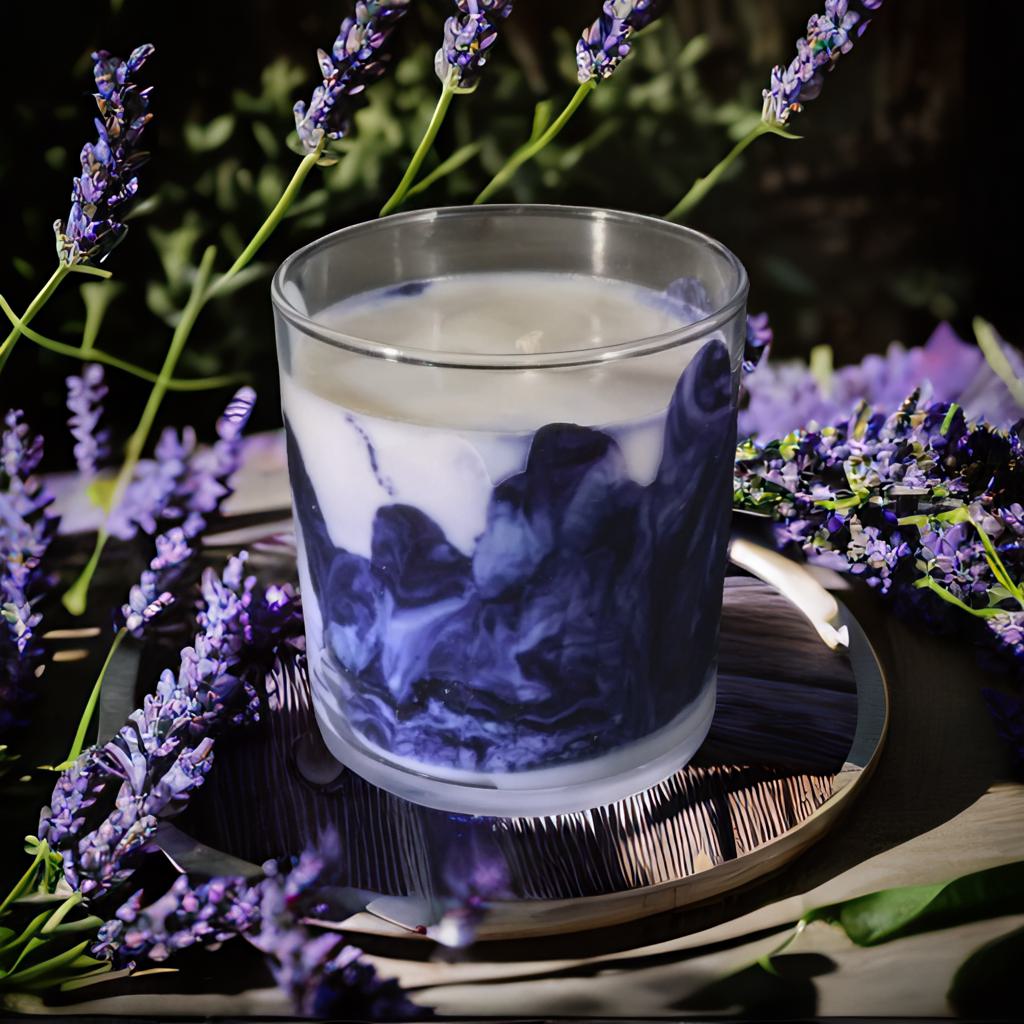 Swirled Lavender Candle