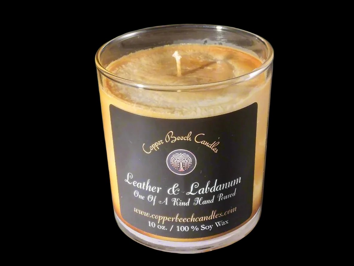 Swirled Leather & Labdanum Candle