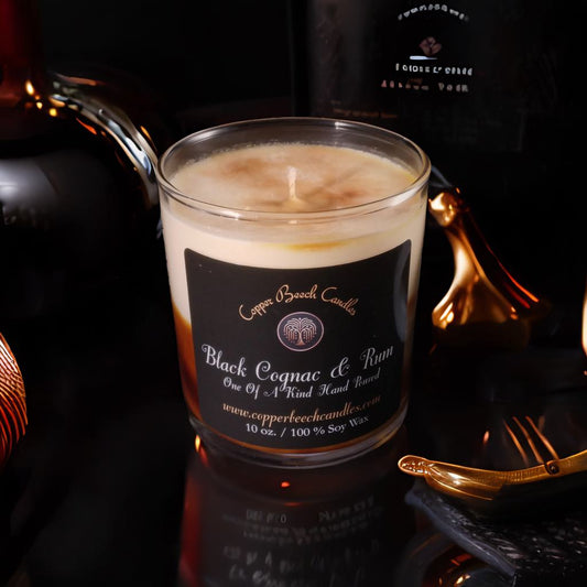 Swirled Black Cognac and Rum Candle