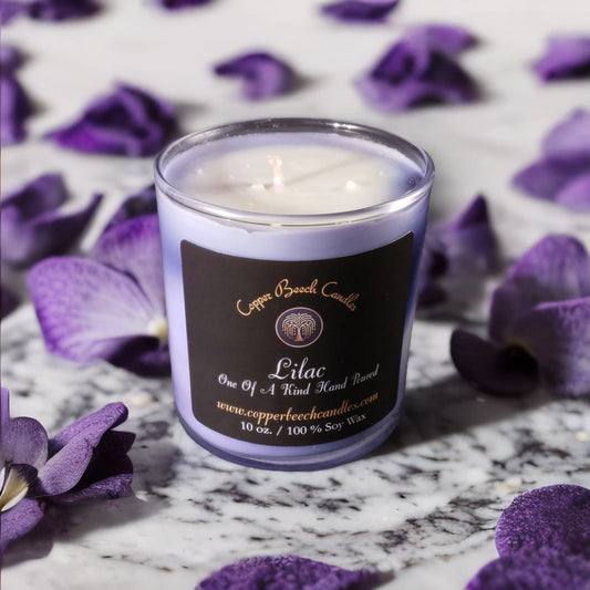 Swirled Lilac Candle