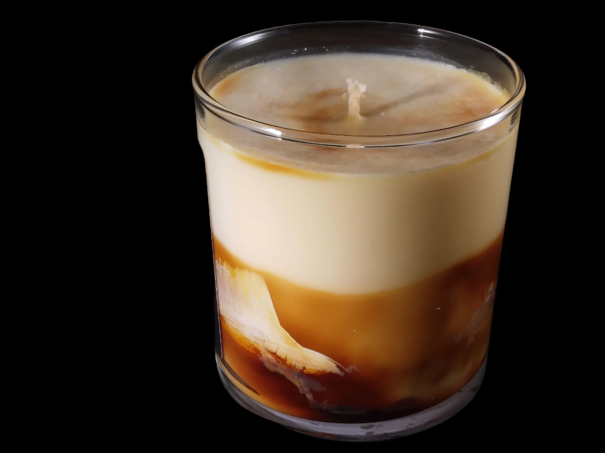 Swirled Black Cognac & Rum Candle Showing Swirl Pattern