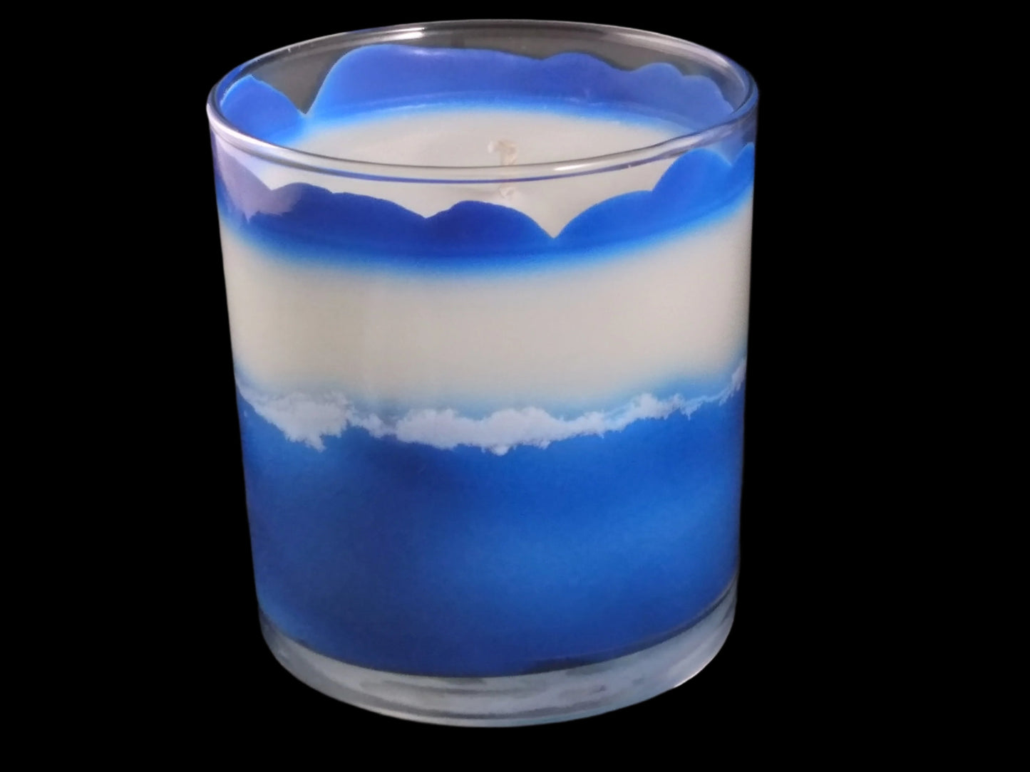 Swirled Blueberry Pie Candle Showing Swirl Pattern