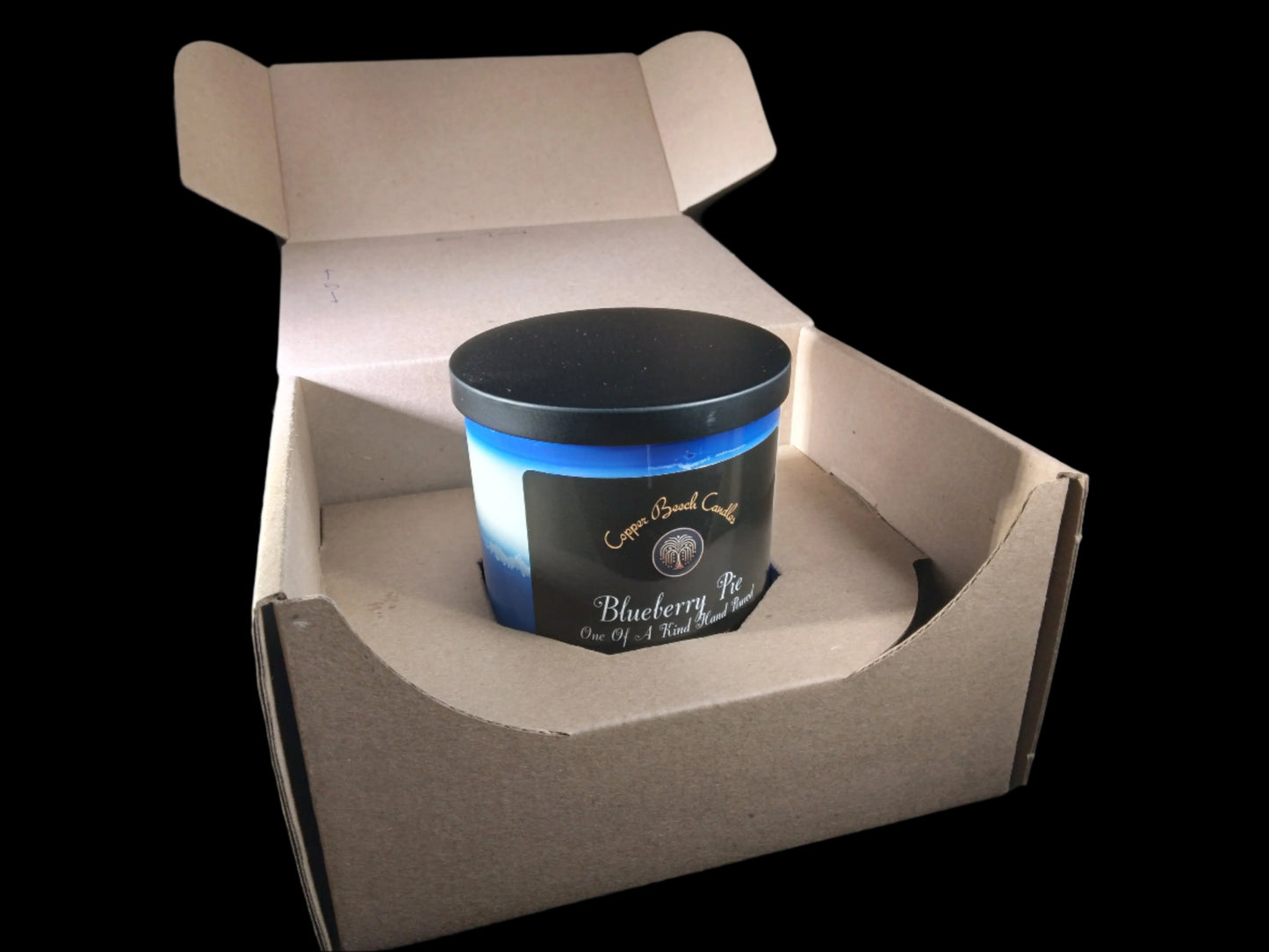 Swirled Blueberry Pie Candle in Shipping Box