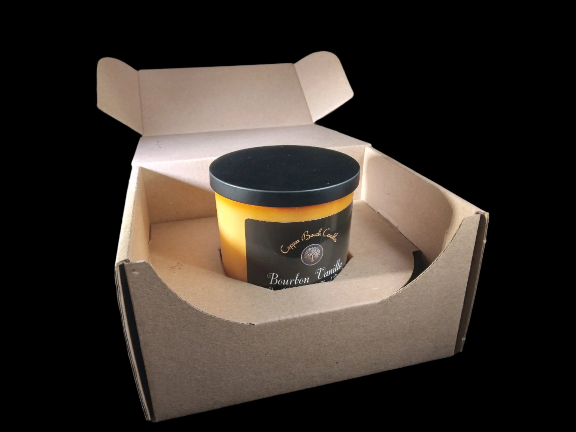 Swirled Bourbon Vanilla Candle in Shipping Box