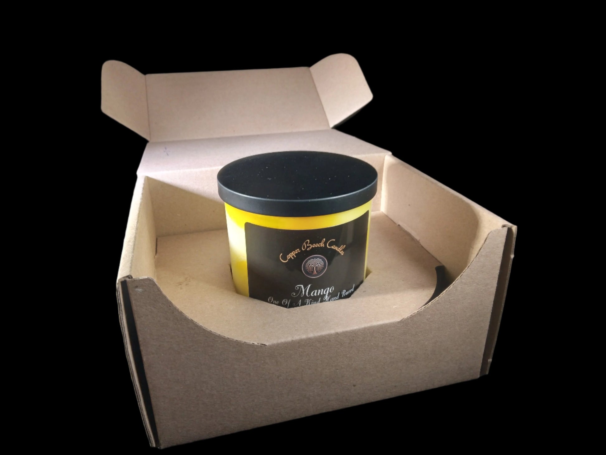 Swirled Mango Candle in Shipping Box